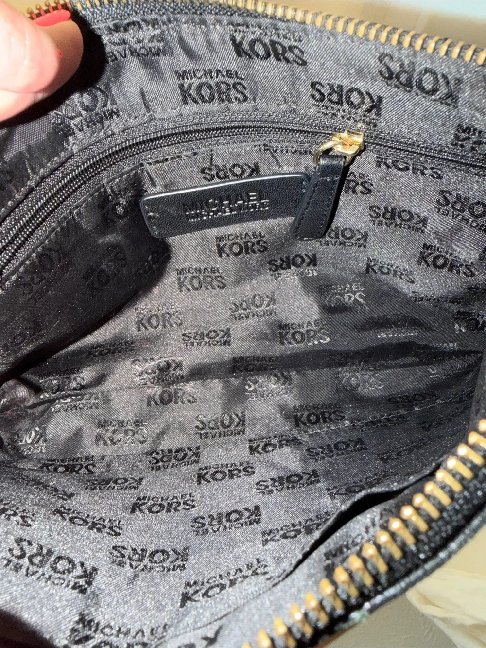Michael Kors Black Quilted Leather Wristlet